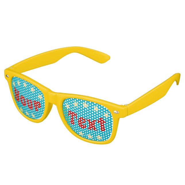 Lunettes De Fête Retro Créer des nuances de soleil de Cool de texte perso (Angulaire)