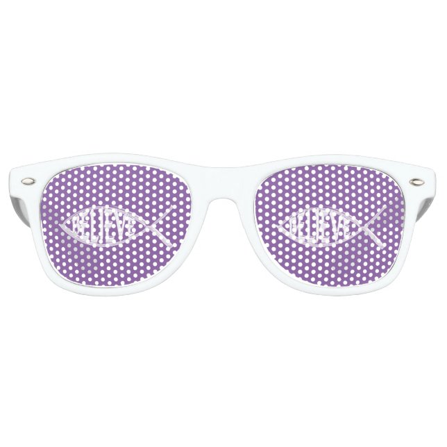 Lunettes De Fête Retro Croire Poisson Lavande (Devant)