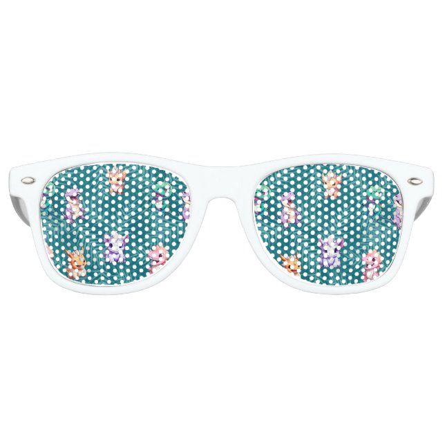 Lunettes De Fête Retro Cute dinosaur jungle École anniversaire de enfant  (Devant)