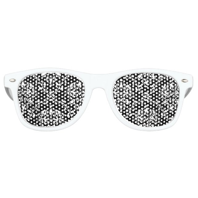 Lunettes De Fête Retro Damas noir et blanc (Devant)