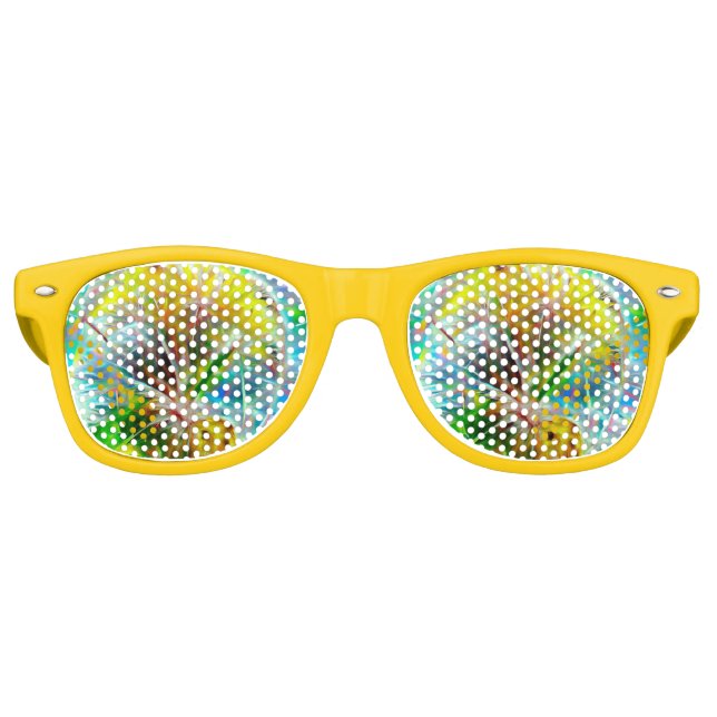 Lunettes De Fête Retro Dandelions Ethereal dans Neon Dreamscape (Devant)