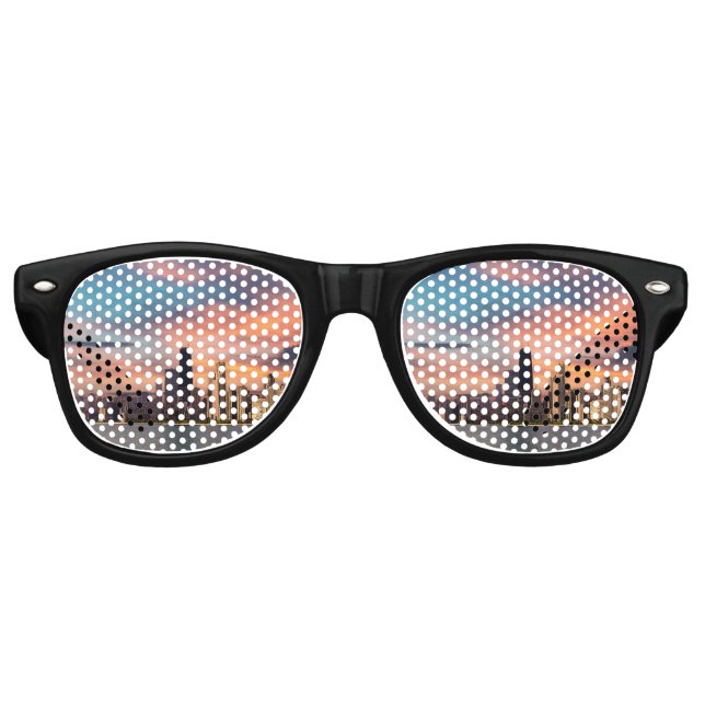 Lunettes De Fête Retro Deep Sunset Chicago (Devant)