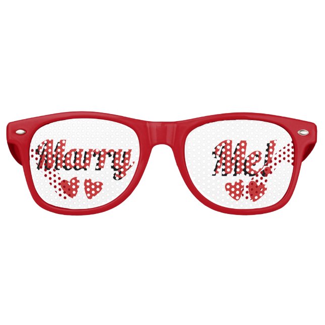 Lunettes De Fête Retro Demande en mariage (Devant)