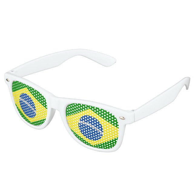 Lunettes De Fête Retro Design de Brazil Flag (Angulaire)