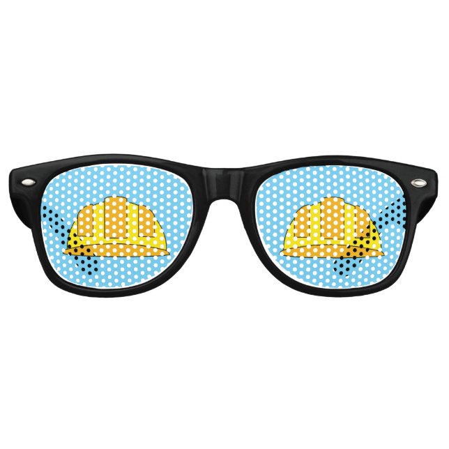 Lunettes De Fête Retro Dessin animé de casque jaune (Devant)