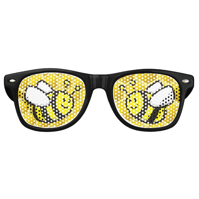 Lunettes De Fête Retro Dessin sur les abeilles (Devant)