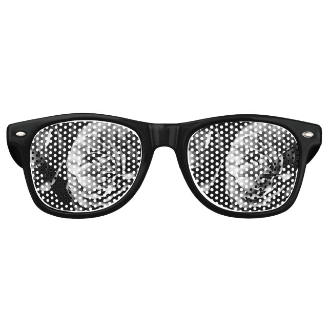 Lunettes De Fête Retro deux roses (Devant)