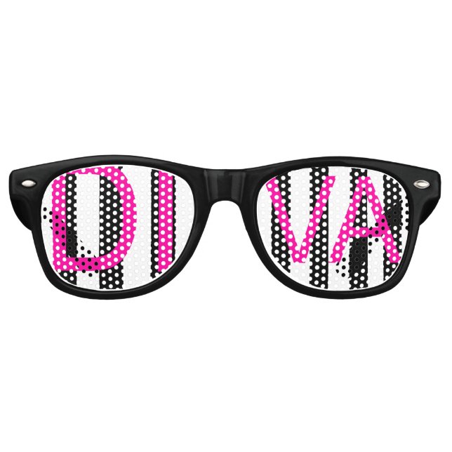 Lunettes De Fête Retro Diva Pink Aviator Party Shades, blanc (Devant)