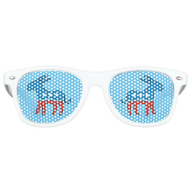 Lunettes De Fête Retro Donkey Blue démocrate (Devant)