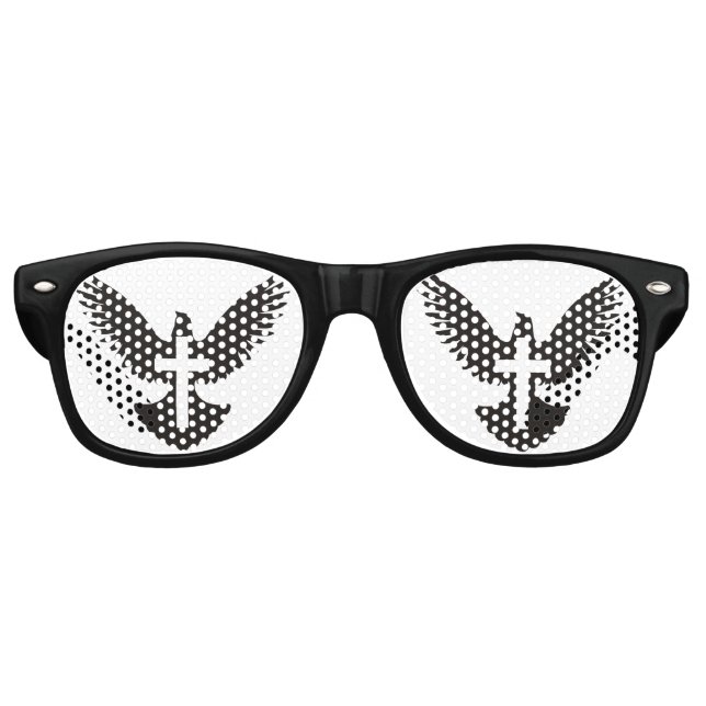 Lunettes De Fête Retro Dove avec croix (Devant)