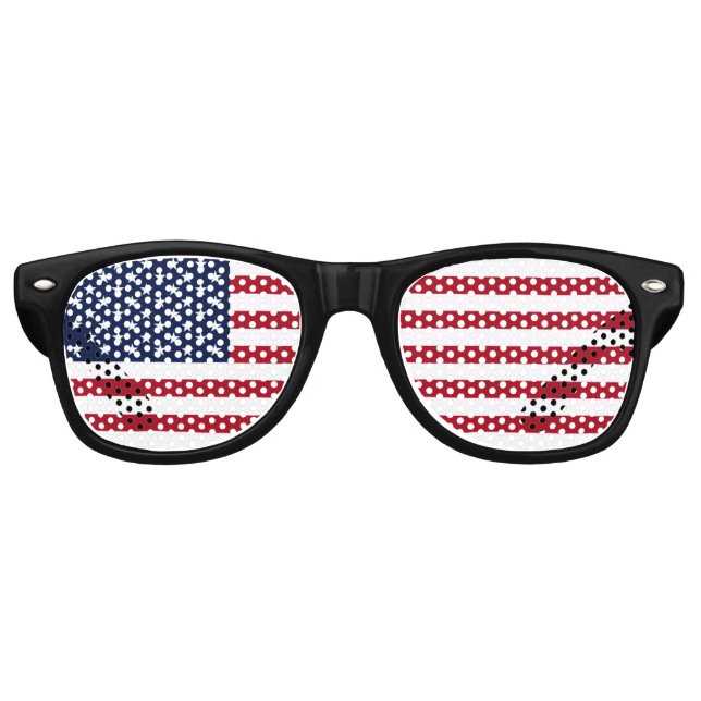 Lunettes De Fête Retro Drapeau américain (Devant)