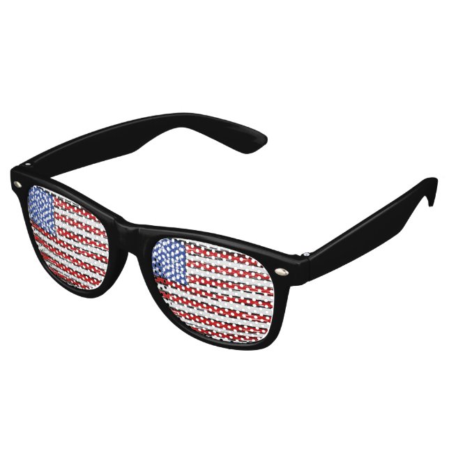 Lunettes De Fête Retro Drapeau américain (Angulaire)
