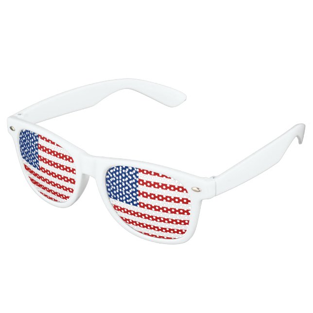 Lunettes De Fête Retro Drapeau américain (Angulaire)