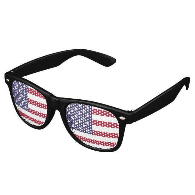 Lunettes De Fête Retro Drapeau américain patriotique Drapeau américain ét (Angulaire)