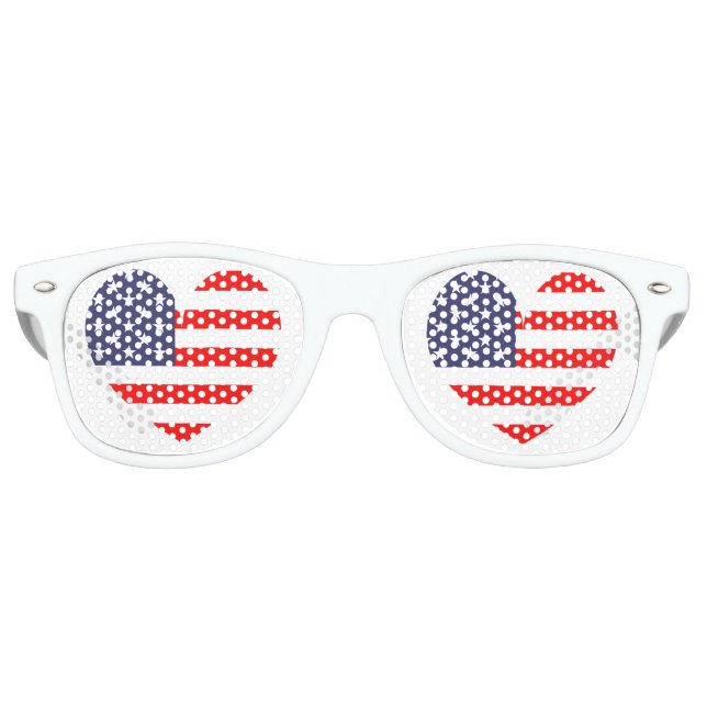 Lunettes De Fête Retro Drapeau américain patriotique icône de fête (Devant)