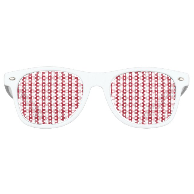 Lunettes De Fête Retro Drapeau américain rouge et blanc En vichy vérifié (Devant)