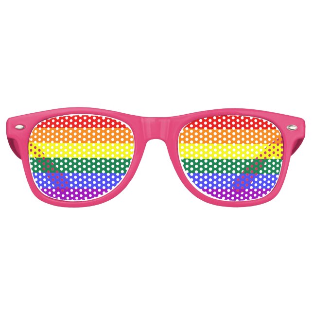 Lunettes De Fête Retro Drapeau arc-en-ciel du Gay pride LGBT (Devant)