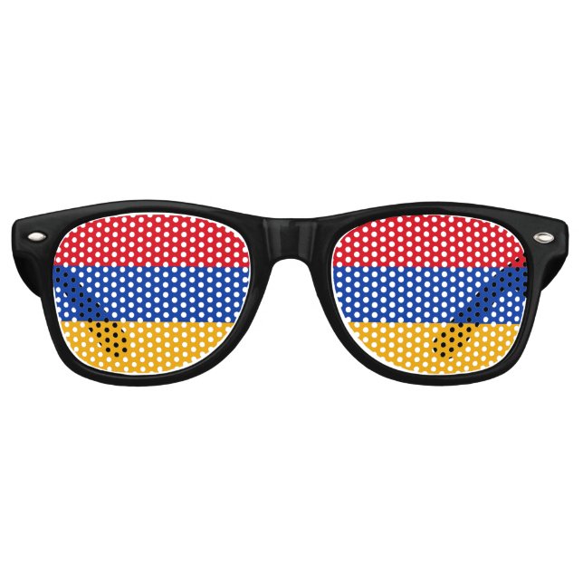 Lunettes De Fête Retro Drapeau Arménie (Devant)