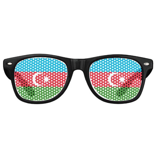 Lunettes De Fête Retro Drapeau Azerbaïdjan (Devant)