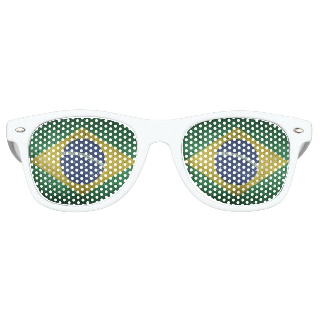 Lunettes De Fête Retro Drapeau brésilien (Devant)