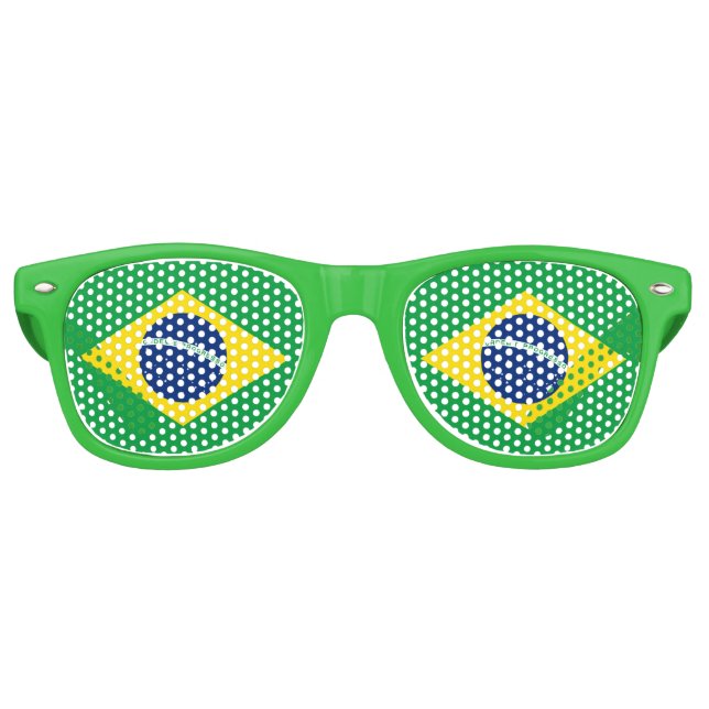 Lunettes De Fête Retro Drapeau brésilien (Devant)