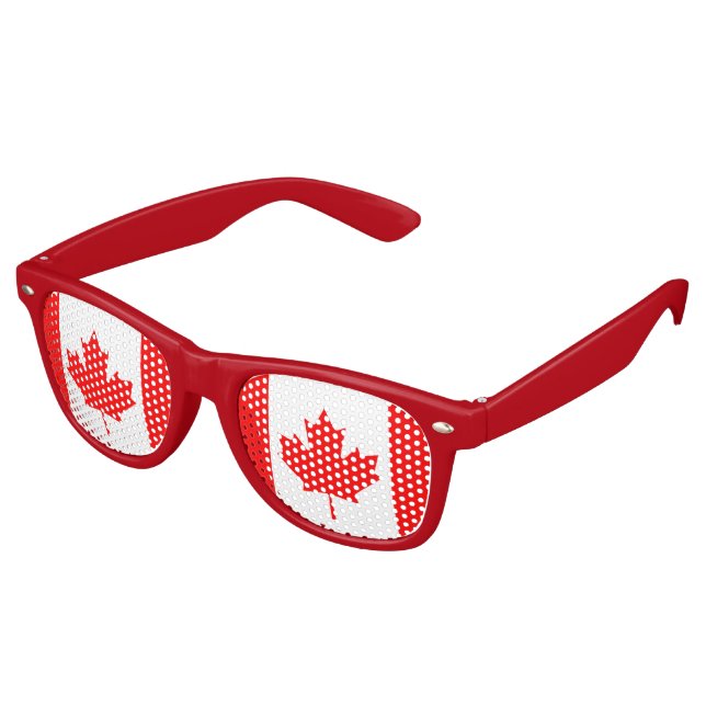 Lunettes De Fête Retro Drapeau canadien (Angulaire)