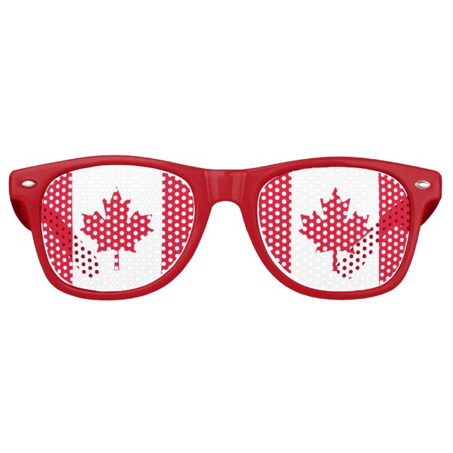 Lunettes De Fête Retro Drapeau canadien Feuille d'érable Rouge Blanc Cana (Devant)
