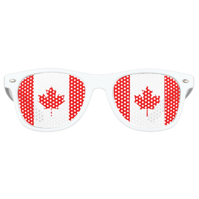 Lunettes De Fête Retro Drapeau canadien Patriotique de feuille d'érable r (Devant)