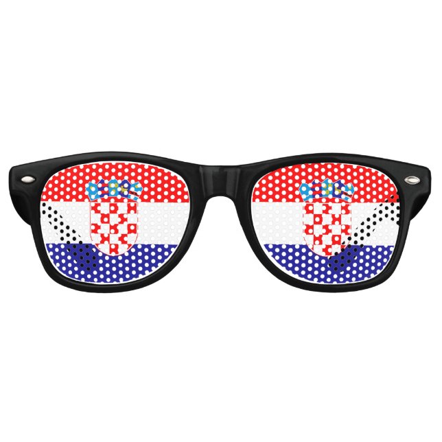 Lunettes De Fête Retro Drapeau Croatie (Devant)
