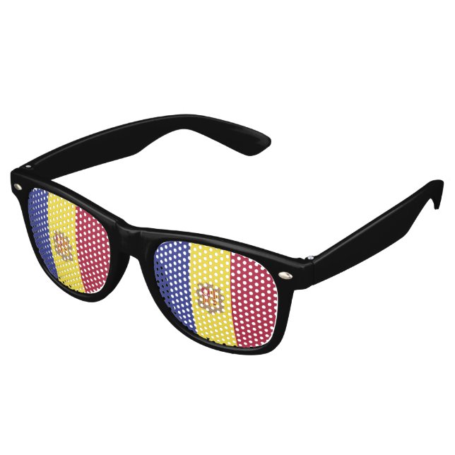 Lunettes De Fête Retro drapeau d'Andorre (Angulaire)