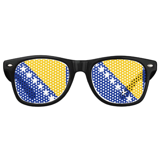 Lunettes De Fête Retro Drapeau de Bosnie-Herzégovine (Devant)