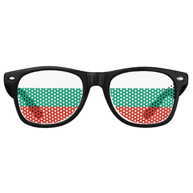 Lunettes De Fête Retro Drapeau de Bulgarie (Devant)
