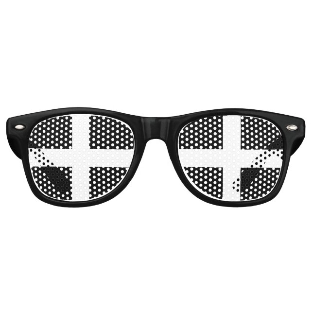 Lunettes De Fête Retro Drapeau de Cornouailles (Cornwall) (Comté d'Anglet (Devant)