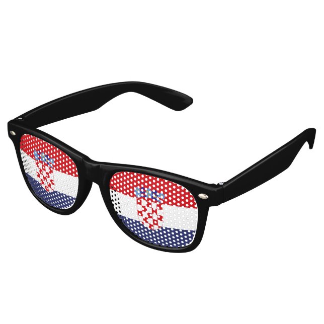 Lunettes De Fête Retro Drapeau de Croatie (Angulaire)