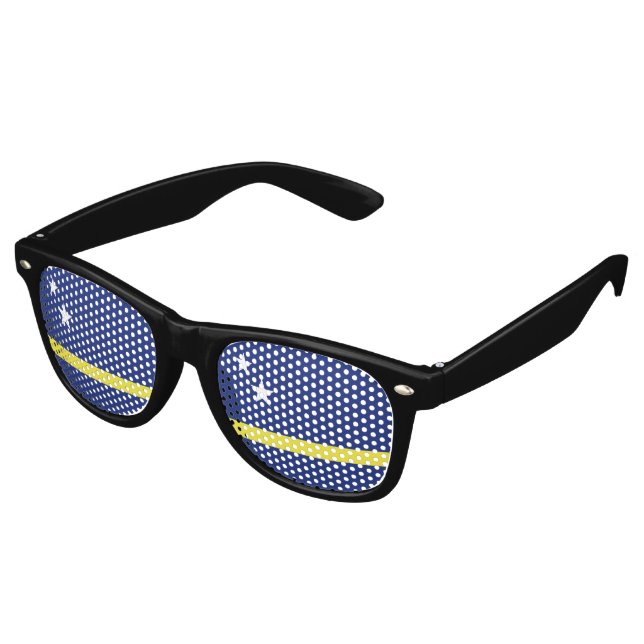 Lunettes De Fête Retro Drapeau de Curaçao (Angulaire)