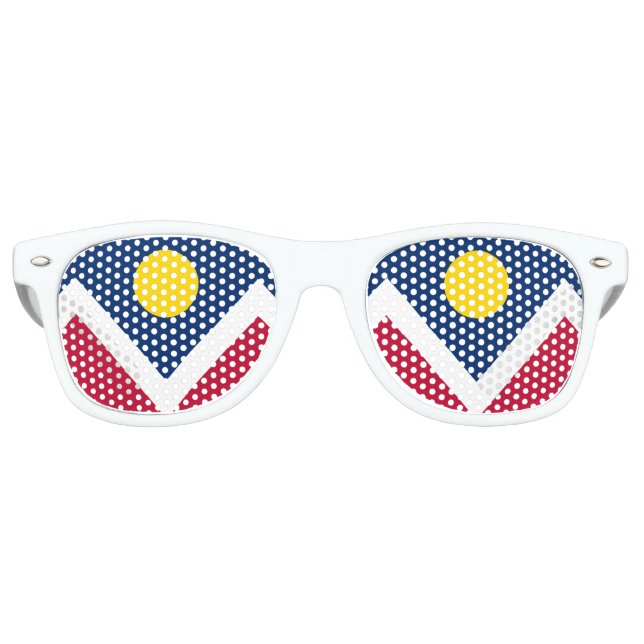 Lunettes De Fête Retro Drapeau de Denver, Colorado, USA (Devant)