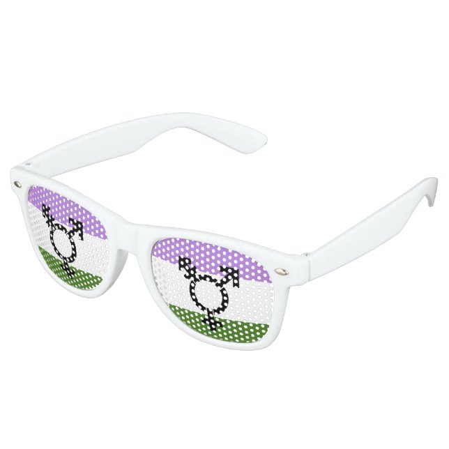 Lunettes De Fête Retro Drapeau de fierté genderqueer (Angulaire)