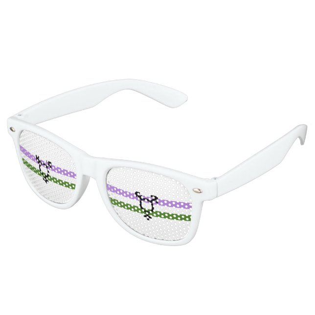 Lunettes De Fête Retro Drapeau de fierté genderqueer (Angulaire)