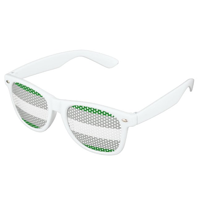 Lunettes De Fête Retro Drapeau de fierté grise romantique (Angulaire)