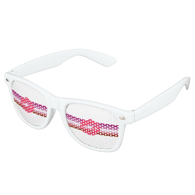 Lunettes De Fête Retro Drapeau de fierté lesbienne au rouge à lèvres (Angulaire)