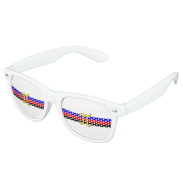 Lunettes De Fête Retro Drapeau de fierté polyamoureuse (Angulaire)