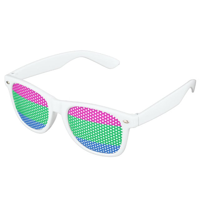 Lunettes De Fête Retro Drapeau de fierté polysexuelle (Angulaire)