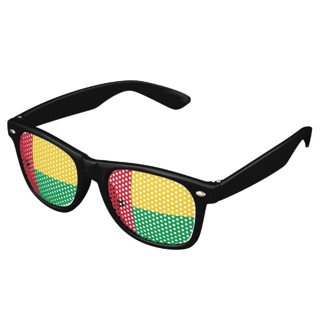 Lunettes De Fête Retro Drapeau de Guinée-Bissau (Angulaire)