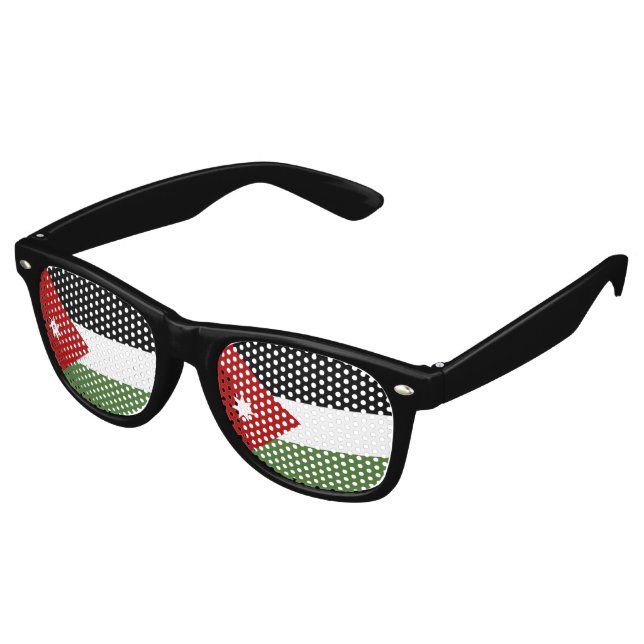 Lunettes De Fête Retro Drapeau de Jordanie (Angulaire)