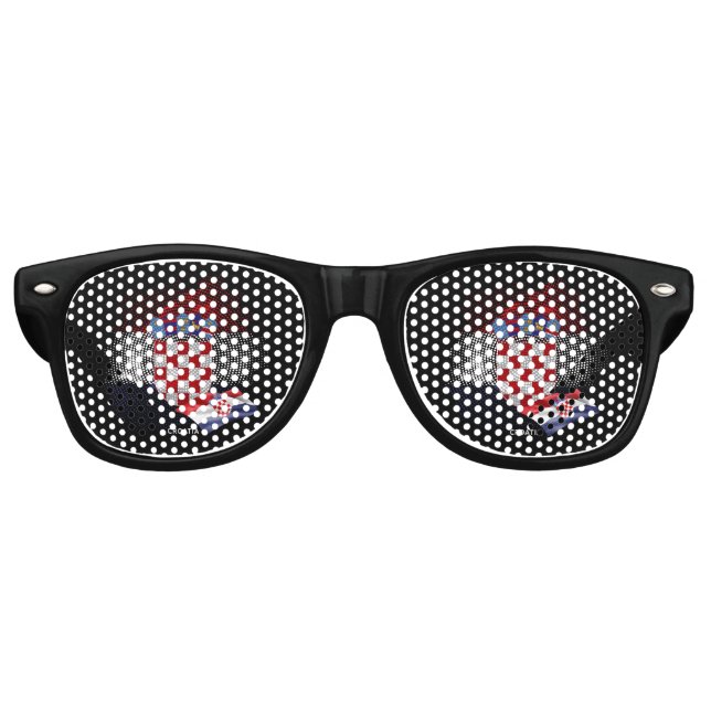 Lunettes De Fête Retro Drapeau de la Croatie (Devant)