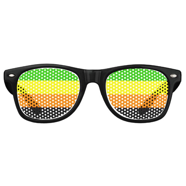 Lunettes De Fête Retro Drapeau de la Fierté Aromantique (Devant)