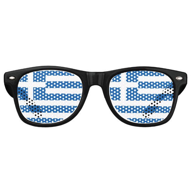 Lunettes De Fête Retro Drapeau de la Grèce (Devant)