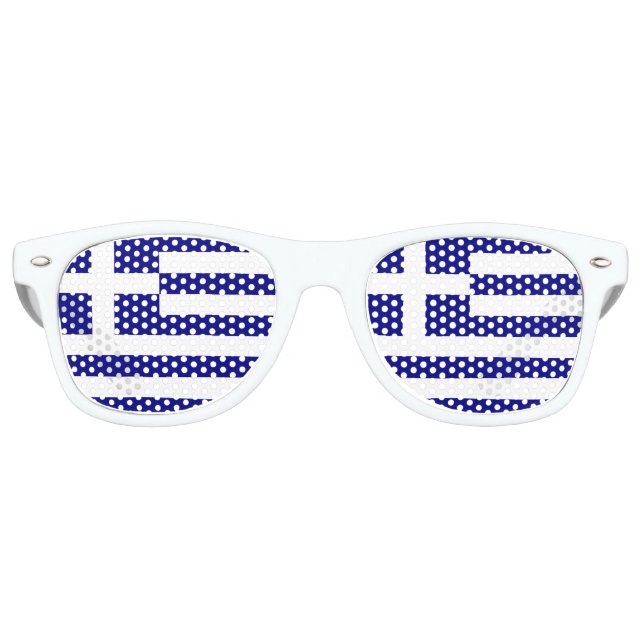 Lunettes De Fête Retro Drapeau de la Grèce (Devant)