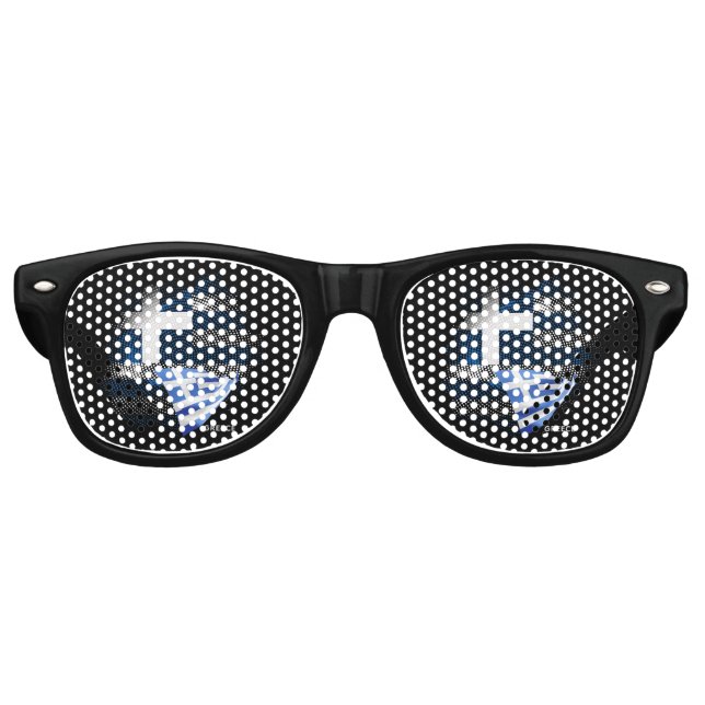 Lunettes De Fête Retro Drapeau de la Grèce (Devant)