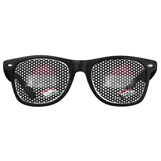 Lunettes De Fête Retro Drapeau de la Hongrie (Devant)